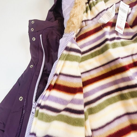 NWT Gymboree Girl Purple Embroidered Flower 4-In-1 Jacket Size 4 - Picture 7 of 15